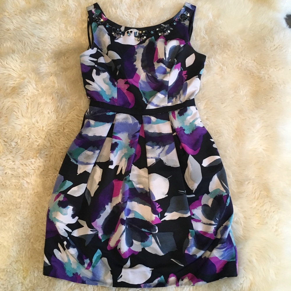 Floral dress with embellishments